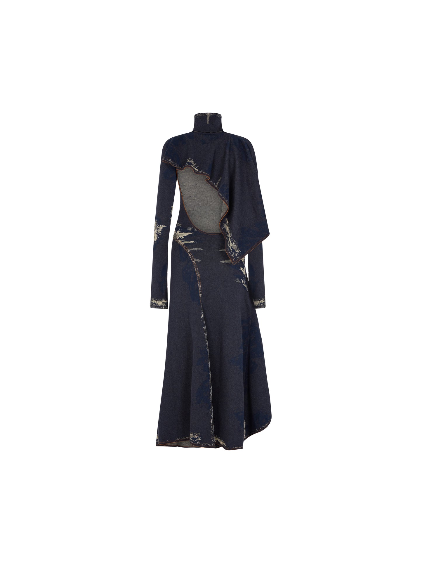 LONG CRUSADER DRESS DENIM BLUE