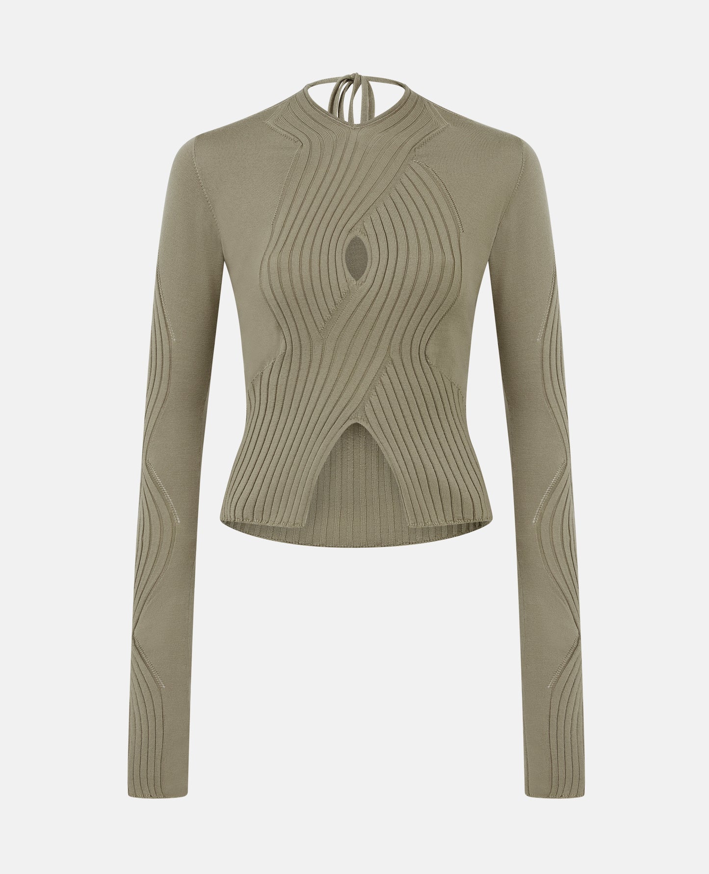 XL CABLE KNIT TOP KHAKI